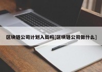 区块链公司计划入局吗[区块链公司做什么]